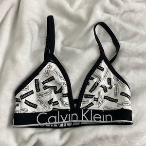 black and white calvin klein bralette